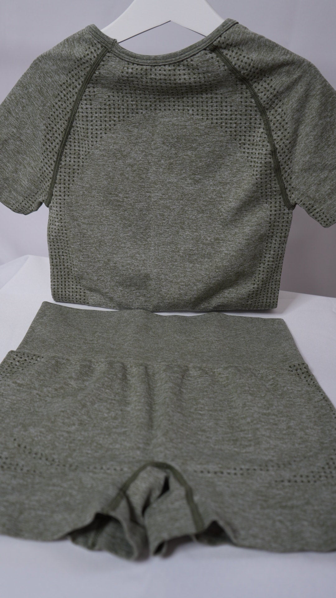 Short sleeve crop top - khaki