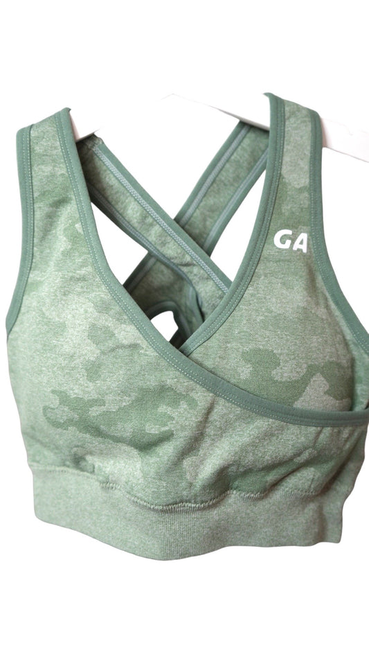 Camo green - sports bra