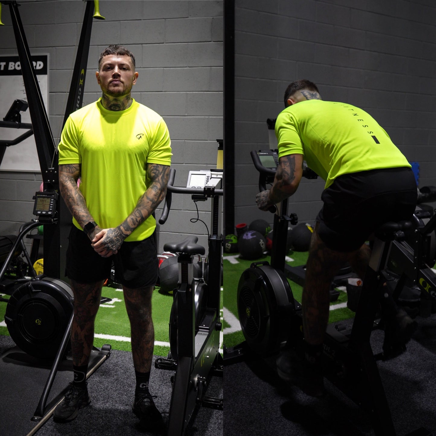 Neon yellow - vertical back logo