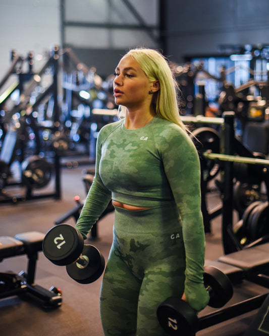 Camo green - Long sleeve crop top