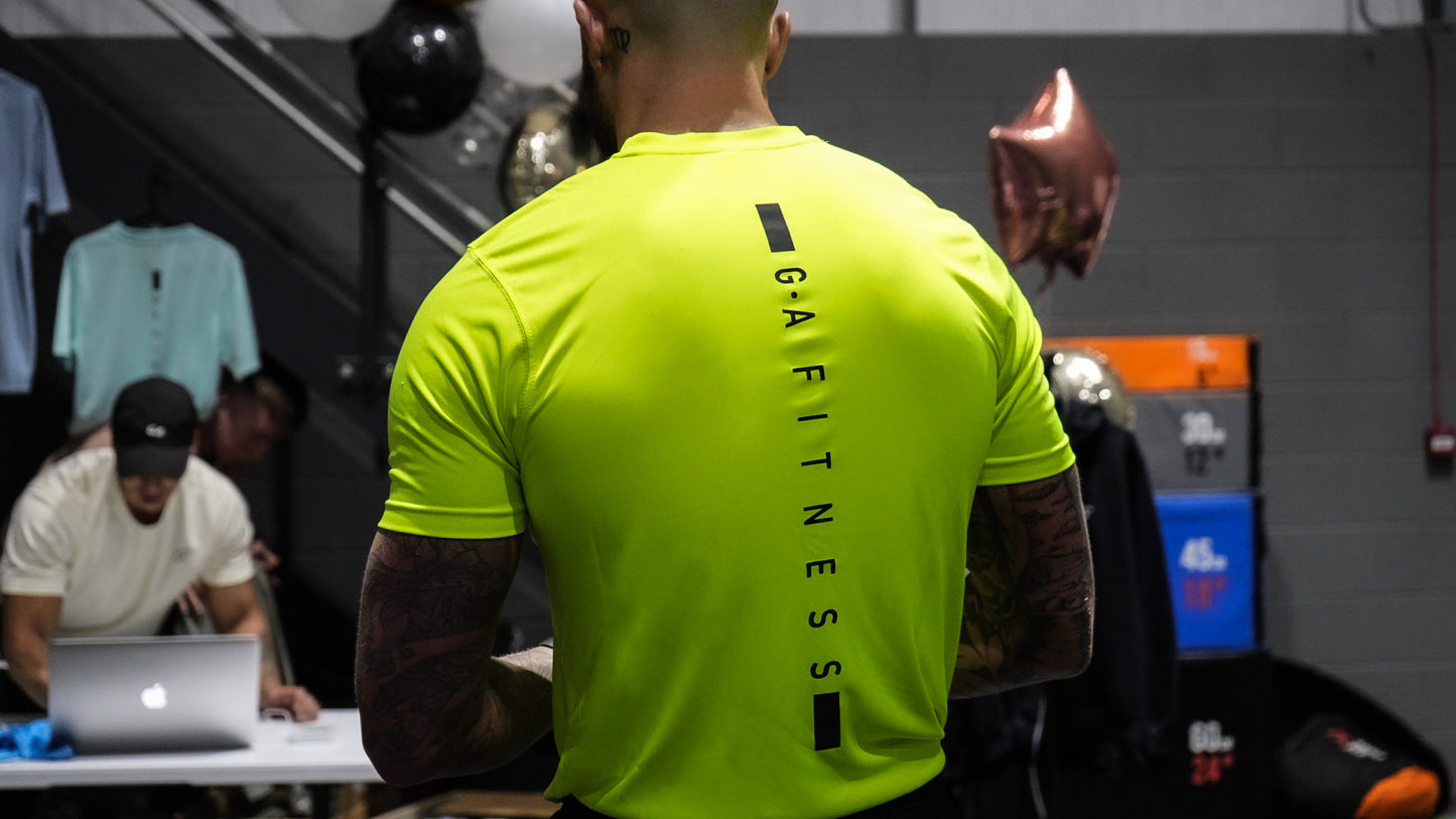 Neon yellow - vertical back logo